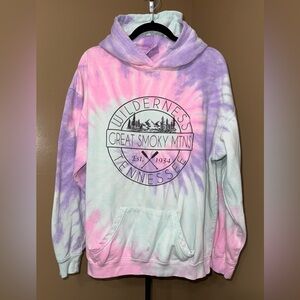 🌼 GREAT SMOKY MOUNTAINS TUE-DYE Wilderness Pullover Hoodie sweater. Size XL. 🌼